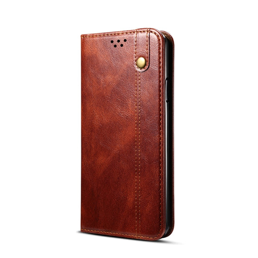 For Xiaomi Redmi Note9 4G (CN Version) Simple Wax Crazy Horse Texture Horizontal Flip Leather Case with Card Slots & Wallet(Brown) by bashfashion