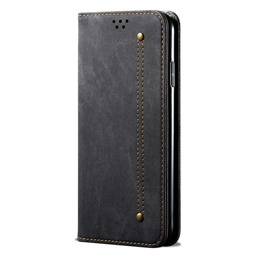 For Xiaomi Redmi Note 11 Denim Texture Flip Leather Phone Case with Card Slots & Wallet(Black) by bashfashion
