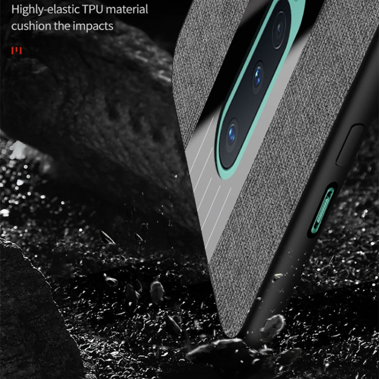 For OnePlus 8 XINLI Stitching Cloth Texture TPU Phone Case with Ring Holder(Black) by XINLI