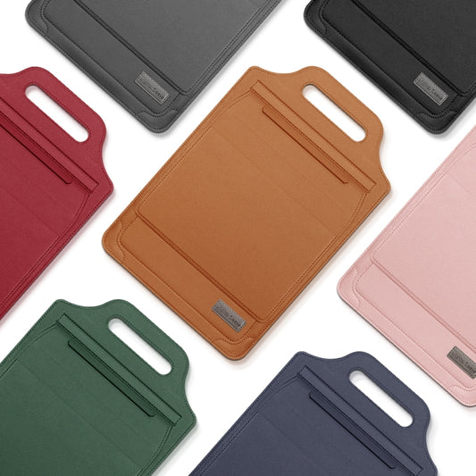 15 inch Multifunctional Mouse Pad Stand Handheld Laptop Bag(Brown) by bashfashion