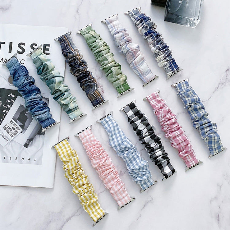 Single Loop Elasticity Cloth Grid Watch Band For Apple Watch Series 9&8&7 41mm / SE 3&SE 2&6&SE&5&4 40mm / 3&2&1 38mm(A) by bashfashion