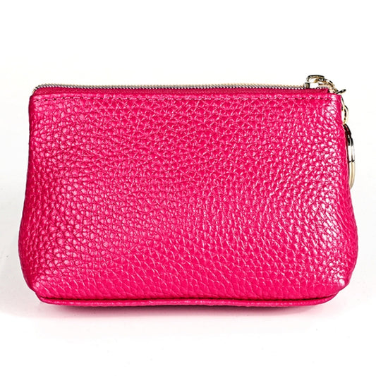 2017 Litchi Texture Genuine Leather Hand Held Small Wallet for Ladies(Rose Red) by bashfashion