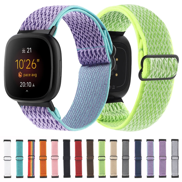 For Fitbit Versa 4 / Sense 2 Universal Wave Nylon Watch Band(Army Green) by bashfashion