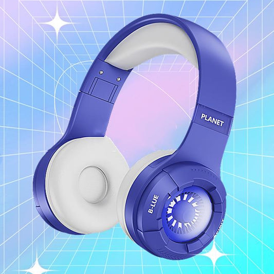 KE25 RGB Light Wireless Stereo Music Bluetooth Headset(Blue) by bashfashion