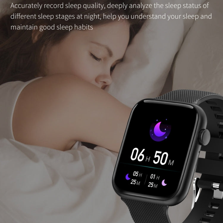 HT15 1.85 inch Silicone Band IP67 Waterproof Smart Watch, Support Bluetooth Calling / Sleep Monitoring(Black) by bashfashion