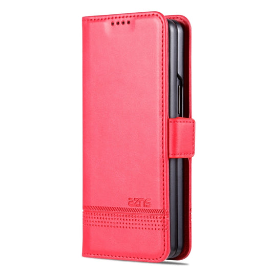 For Samsung Galaxy Z Fold5 5G AZNS Magnetic Calf Texture Flip Leather Phone Case(Red) by AZNS