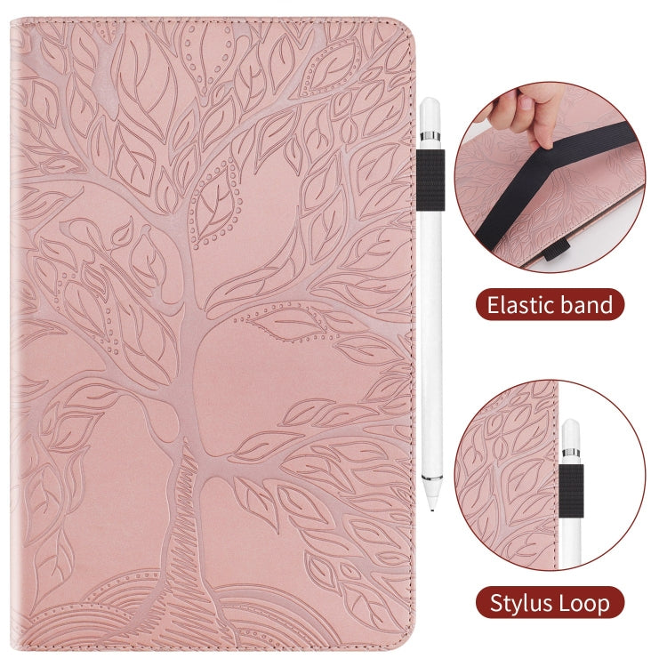 For Samsung Galaxy Tab S9 Ultra Life Tree Series Horizontal Flip Leather Tablet Case(Rose Gold) by bashfashion