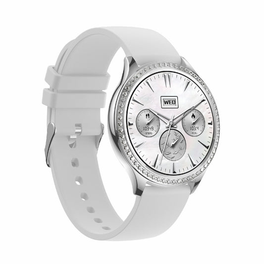 AK53 IP67 BT5.2 1.32inch Smart Watch Support Voice Call / Health Monitoring, Style:Silicone Strap(Silver) by bashfashion