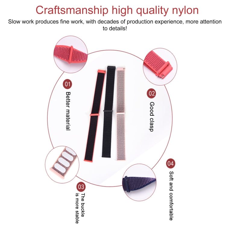 18mm Universal Nylon Loop Watch Band(Light Red) by bashfashion