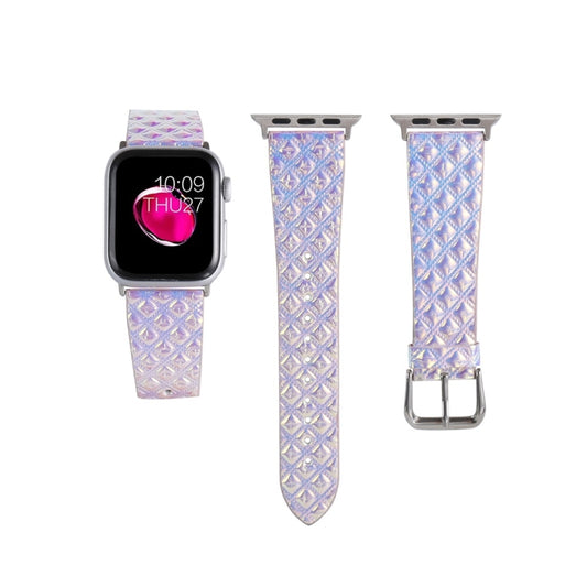 For Apple Watch 5 & 4 44mm / 3 & 2 & 1 42mm Discolor Glitter Fish Scale Texture Watch Band(Square) by bashfashion