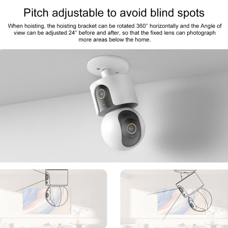 Original Xiaomi Smart Camera C500 Dual Lens Edition 4MP Support AI Detection, US Plug(White) by Xiaomi