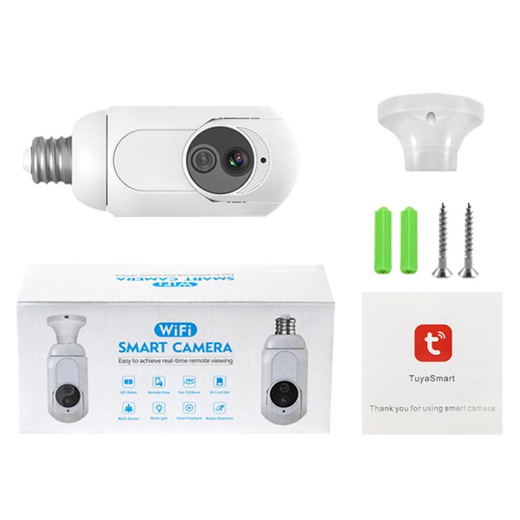 1080P Bulb Type WiFi Surveillance Camera Support Night Vision & Two-way Intercom & Motion Detection(White) by bashfashion
