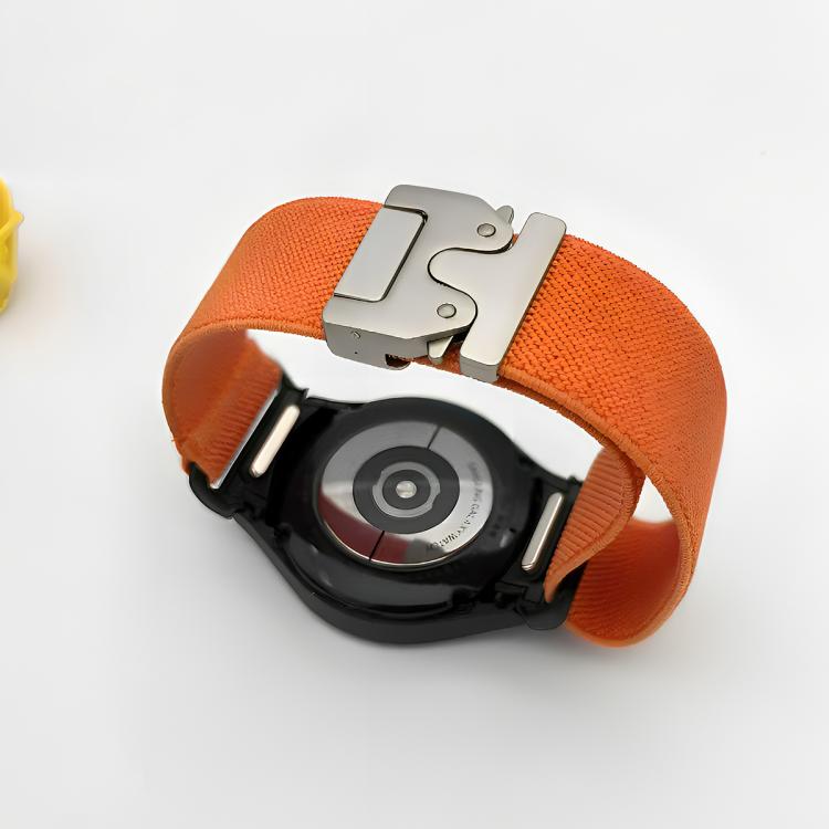 For Samsung Galaxy Watch 7 / 6 / 5 / 4 Press Button Connector Parachute Buckle Elastic Nylon Watch Band(Army Green) by bashfashion