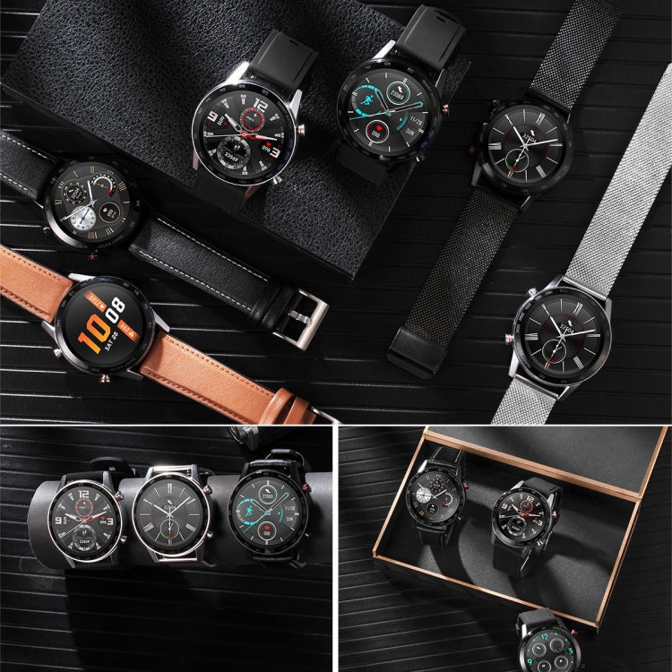 1.3 inch Touch Screen Dual-mode Bluetooth Smart Watch, Support Sleep Monitor / Heart Rate Monitor / Blood Pressure Monitoring(Black Leather Strap) by bashfashion