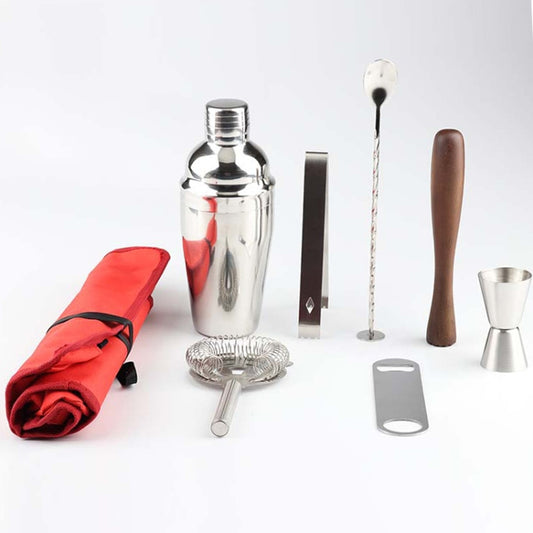 8 in 1 Stainless Steel Wine Cocktail Shaker Tools Set with Cloth Bag, Capacity: 350ml by bashfashion