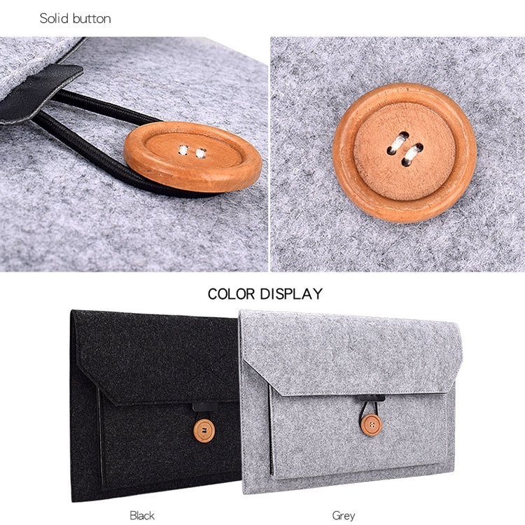 ND06 Multi-purpose Felt Button Laptop Inner Bag for 13.3 inch Laptop(Black) by bashfashion
