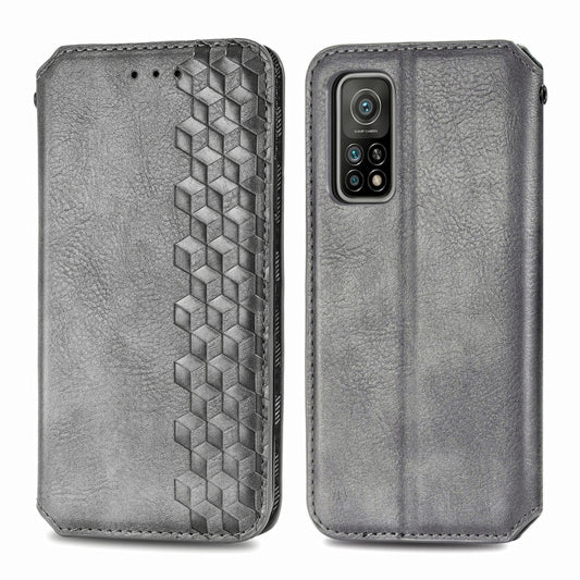 For Xiaomi Mi 10T / Redmi K30S Cubic Grid Pressed Horizontal Flip Magnetic PU Leather Case with Holder & Card Slots & Wallet(Grey) by bashfashion