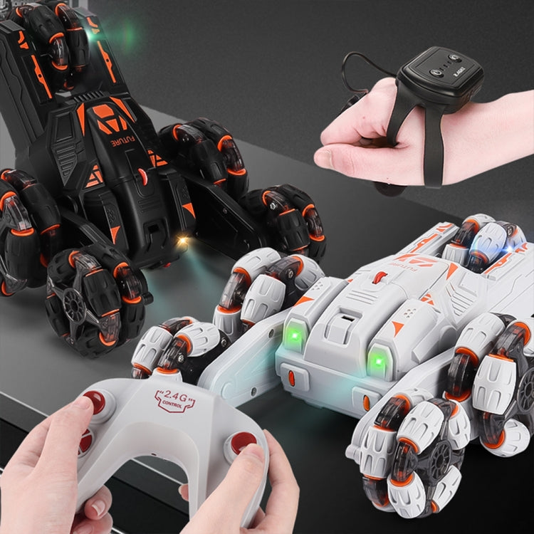 MoFun Five-wheeled Stunt Car 360-degree Swing Arm 2.4G Multifunctional RC Car, specifications:Single control(Black) by MoFun