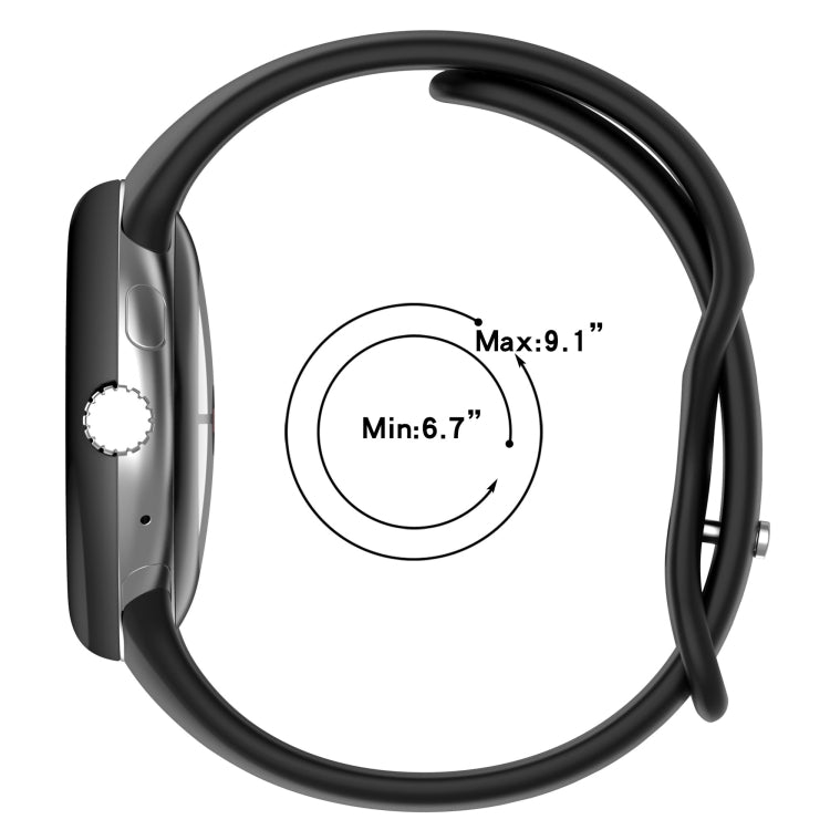 For Google Pixel Watch Water Drop Slimming Butterfly Button Solid Silicone Band(Light Purple) by bashfashion