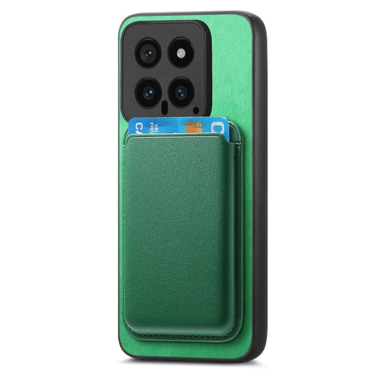 For Xiaomi Redmi Turbo 3 5G Retro Magsafe Card Bag PU Back Cover Phone Case(Green) by bashfashion