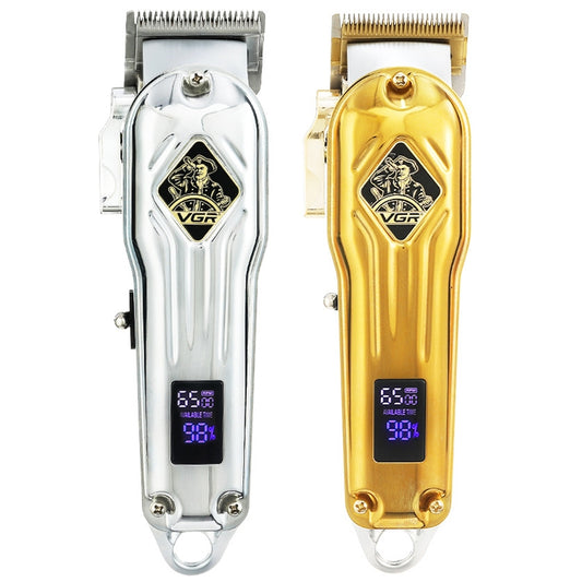 VGR V-267 10W USB Metal Hair Clipper with LED Digital Display & 5 Gears Adjustment (Gold) by VGR