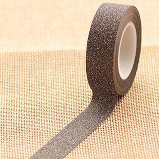 Flash Washi Sticky Paper Tape Label DIY Decorative Tape, Length: 10m(Black) by others
