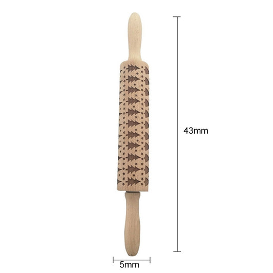 Christmas Embossing Rolling Pin Baking Cookies Fondant Cake Dough Engraved Roller(43cm Christmas tree) by bashfashion