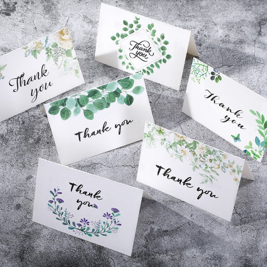 6pcs / Set Thank You Card Creative Half-Fold Greeting Card with Envelope by bashfashion