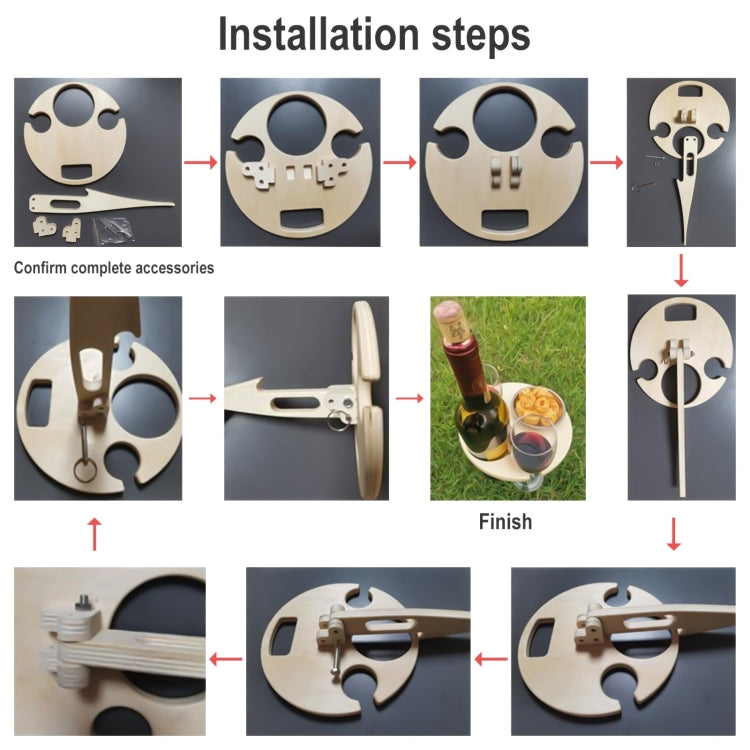 Wooden Lawn Folding Wine Rack Inserted Wine Rack Outdoor Picnic Wine Rack Folding Table by bashfashion