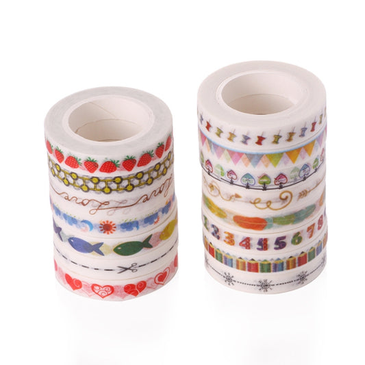 10pcs Paper Tape Hand Ledger Decoration Sticker, 8mmx10m(Gourd SM-31) by bashfashion