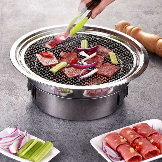 Household Stainless Steel Charcoal Barbecue Stove Outdoor Camping Portable Charcoal Stove Set, Size: 35cm(Complete Set without Grill) by bashfashion