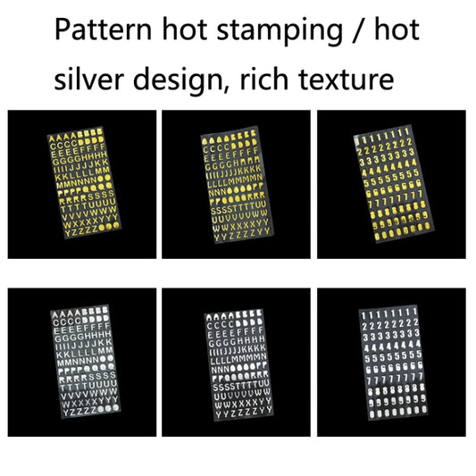 10 Sets Hand Account Alphanumeric Sticker Diary Plan DIY Sticker Set(Hot Silver Number) by bashfashion