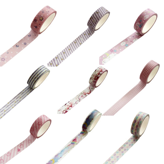 10 Rolls 8689 Pocket And Paper Tape DIY Diary Decoration Tape(Heart Powder) by bashfashion