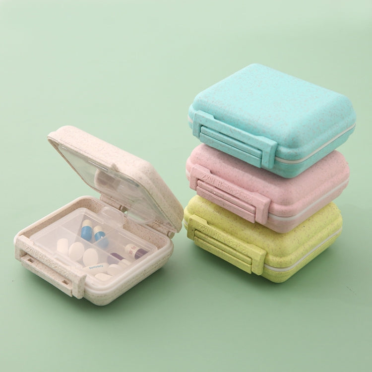JS0018 Wheat Portable Sealed Pill Box with 6 Compartments For Pill Health Care Box(Solid Yellow) by bashfashion