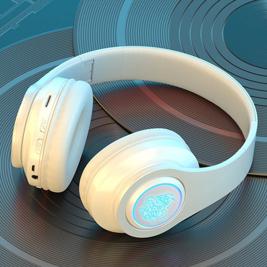 B39 Wireless Bluetooth Headset Subwoofer With Breathing Light Support TF Card(White) by bashfashion