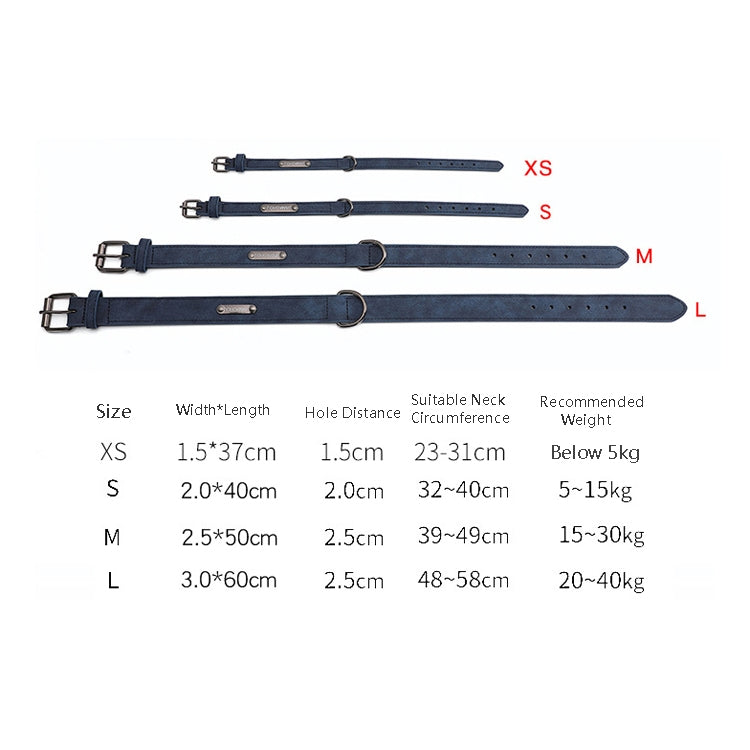 JINMAOHOU Dogs Double-Layer Leather Collar, Specification: M 49x2.7cm(Black) by JINMAOHOU