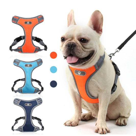 BL-852 Pet Traction Rope Mesh Breathable Dog Chest Straps XL(Orange) by bashfashion