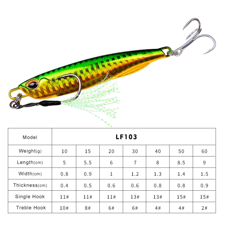 3 PCS PROBEROS LF103 Simulation Metal Sea Fishing Bait, Specification: 20g(C Luminous With Hook) by PROBEROS