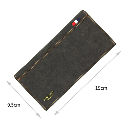 MenBense Matt Male Wallet Long Fashion Large Capacity Male Wallet(Light Brown) by MenBense