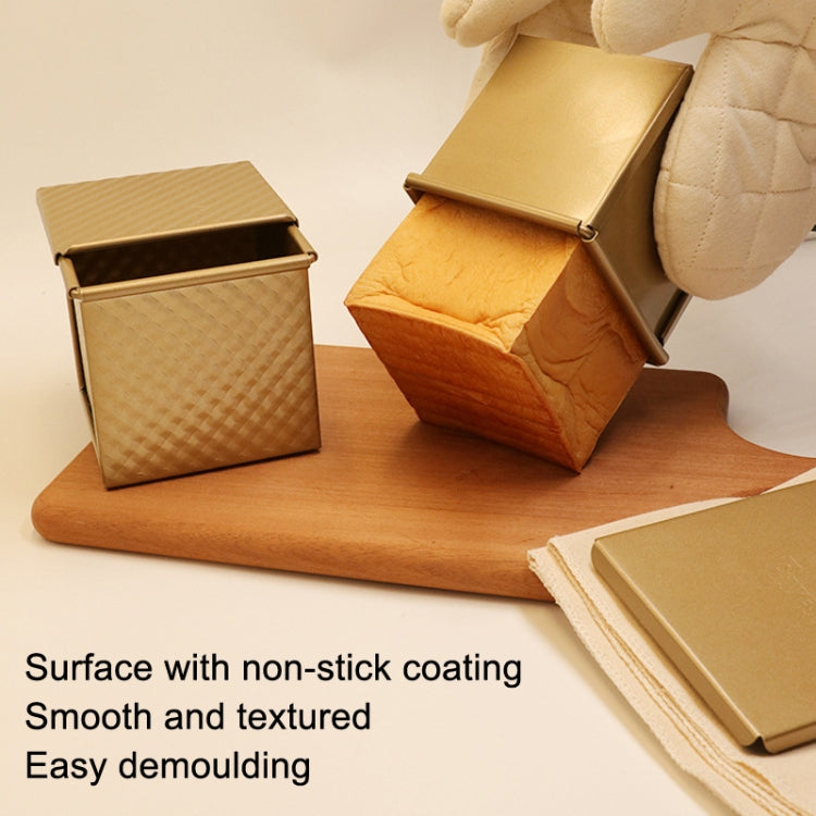 Square Toast Box Non-Stick Water Cube Toast Mold, Style: 8832 8x7.5x6.5cm Ripple Gold by bashfashion