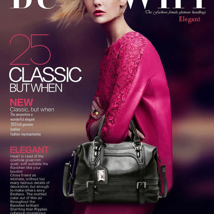 Ladies Casual Handbag Soft-faced Solid Color One-shoulder Diagonal Large Bag(Pink) by bashfashion