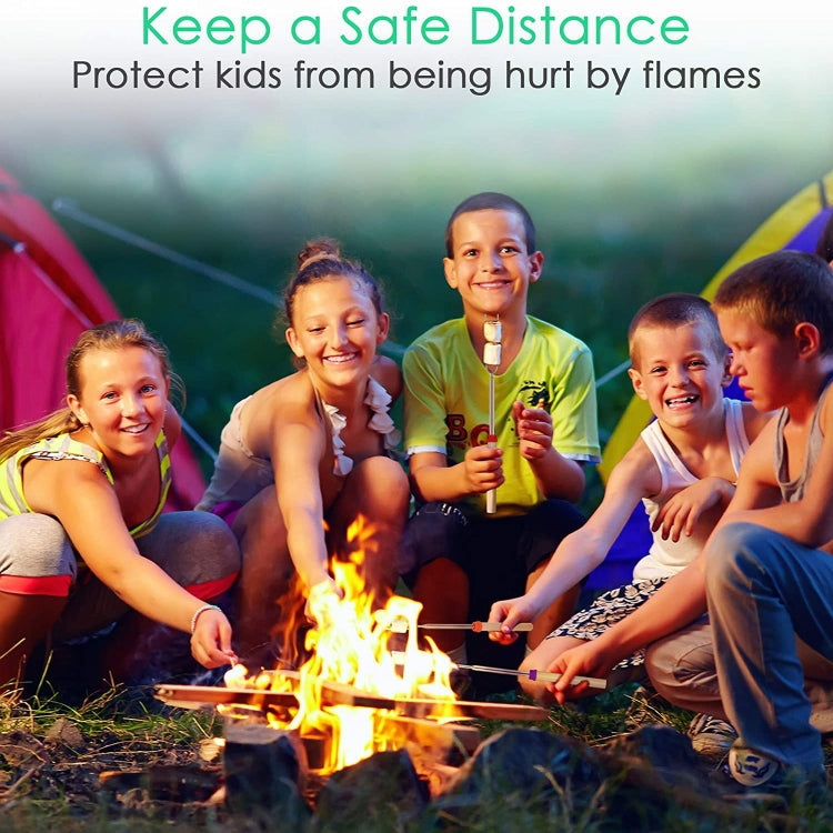 1124-7 Retractable Wooden Stick Marshmallow BBQ Fork, Spsc: Drawstring Bag by bashfashion