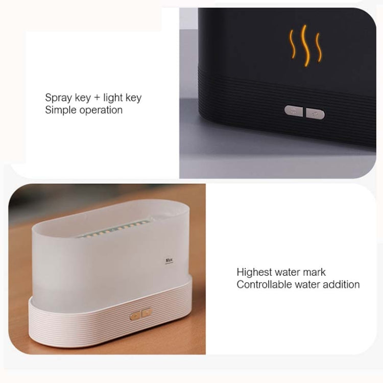 7 Color Flame Aromatherapy Machine Home Office Desk Air Humidifier(White) by bashfashion
