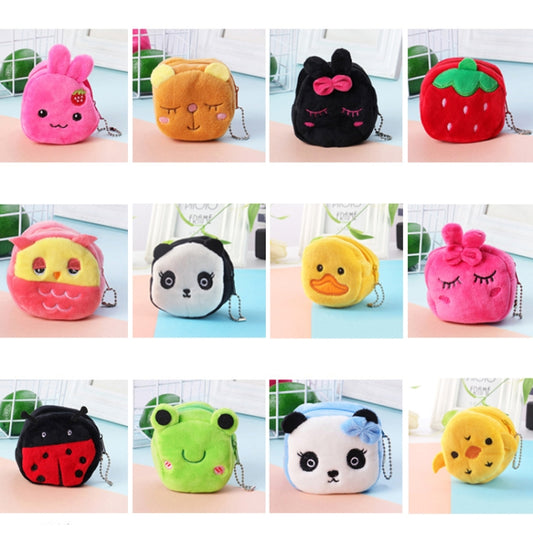 2pcs Children Cartoon Plush Three-dimensional Key Coin Purse(Panda) by bashfashion