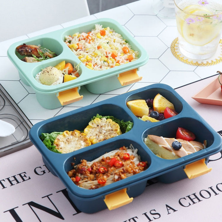 Sealed Compartment Microwave Plastic Lunch Box Portable Student Lunch Plate, Specification: 1.3L (Red) by bashfashion