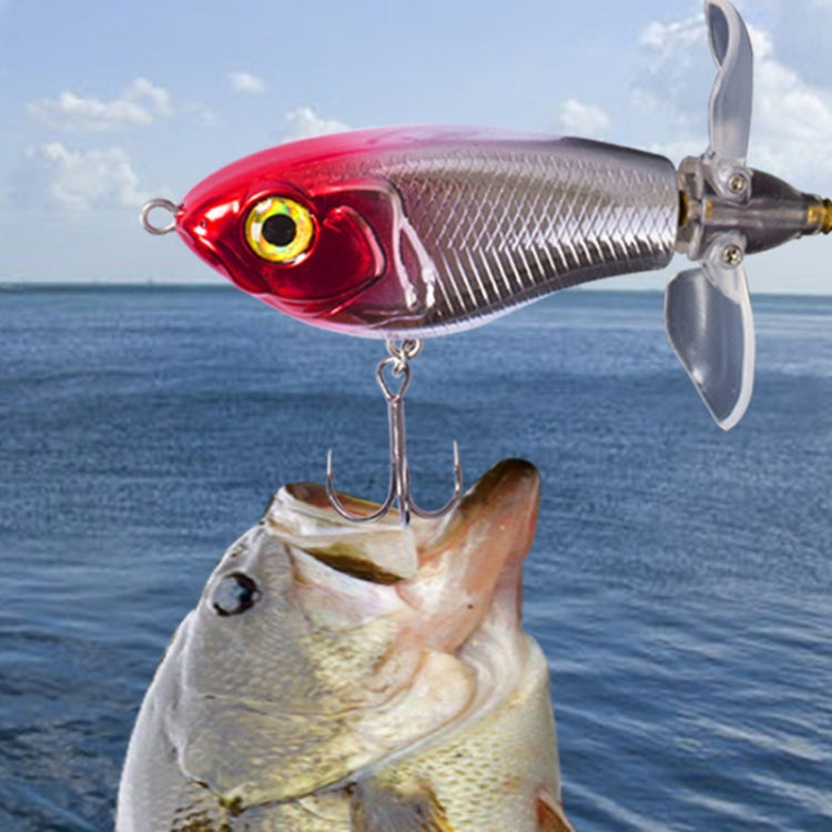 DF080 16g Double Paddle Tractor Surface Tether Roadrunner Fake Lure Long-distance Casting Lure(Silver Black Back) by bashfashion