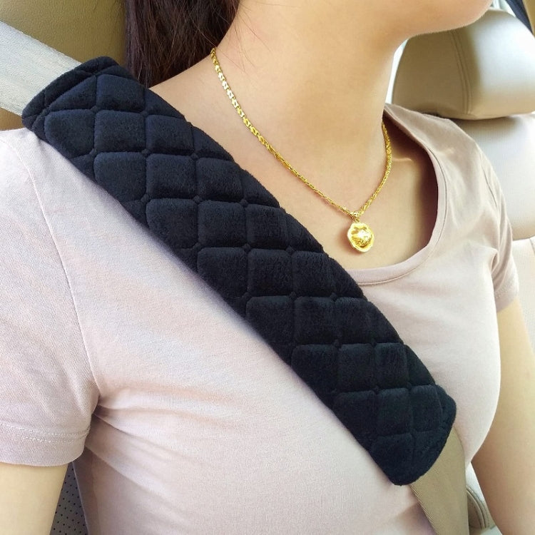 Car Seat Belt Protector Soft Extended Shoulder Pads, Color: Black Square by bashfashion