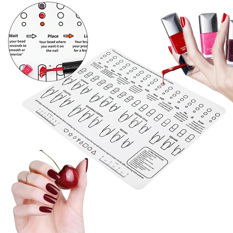 40x30x0.06cm Silicone Manicure Pads Palette Practice Table Mats(Transparent) by bashfashion