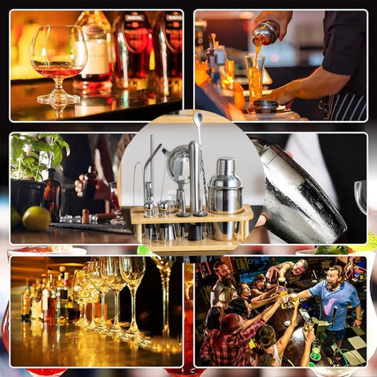 350ml 15 In 1 Stainless Steel Bartending Set Cocktail Shaker Bar Bartending Tools by bashfashion