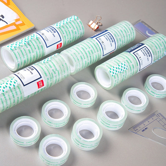 8 Rolls Width 1.8cm x Length 12.8m Deli Small High Viscosity Office Transparent Tape Student Stationery Tape by Deli